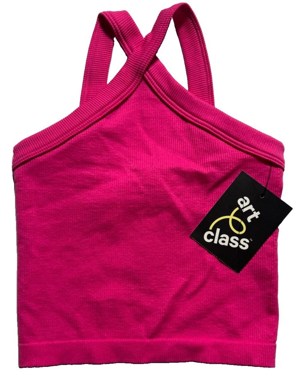 Art Class Girls Seamless Crop Tank Top Pink XS 4/5 NWT Racerback